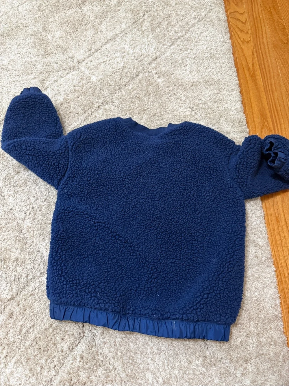 Hanna Andersson Navy Sherpa Pullover with Zip Pocket 5Y